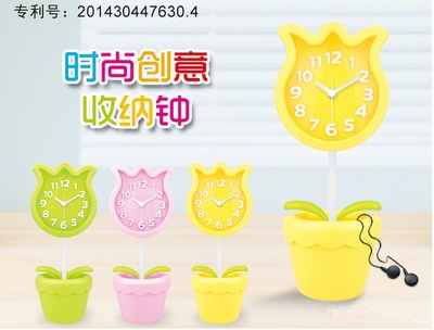 郁金香與飛鳥 小花瓶座靜音鬧鐘，家居禮品的精致之選